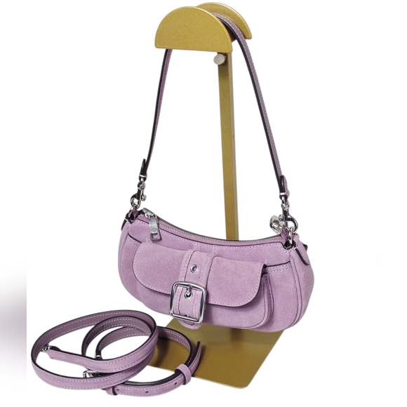 Coach Ashton Mini Suede Light Violet Shoulder Bag - Picture 7 of 13